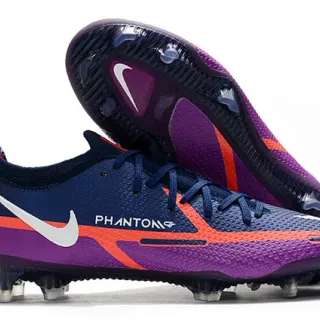 Nike Phantom GT Purple Navy Low-Cut Football Boot Textured Synthetic Upper Firm-Ground Soccer Shoes