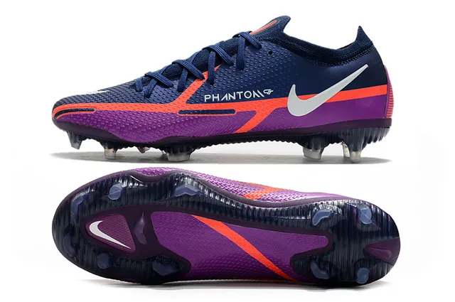 Nike Phantom GT Purple Navy Low-Cut حذاء كرة القدم علبة مصنوعية مطرية أرض صلبة Soccer Shoes 2