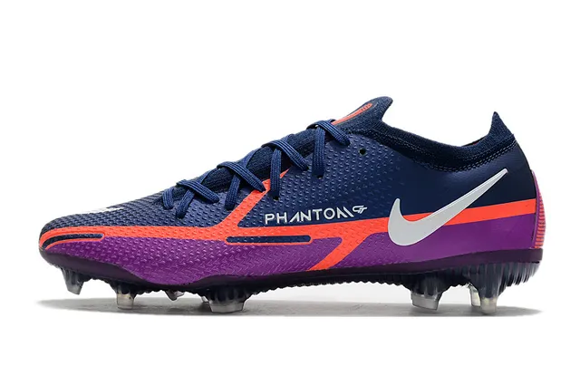 Nike Phantom GT Purple Navy Low-Cut حذاء كرة القدم علبة مصنوعية مطرية أرض صلبة Soccer Shoes 6