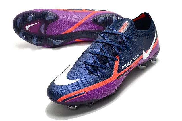 Nike Phantom GT Purple Navy Low-Cut حذاء كرة القدم علبة مصنوعية مطرية أرض صلبة Soccer Shoes 7