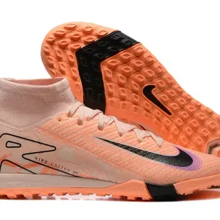 Nike Phantom GT Turf High-Top Peach Orange Black Turf Sapatos de Futebol
