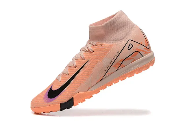Nike Phantom GT Turf High-Top Peach Orange Black Turf Soccer Shoes 5