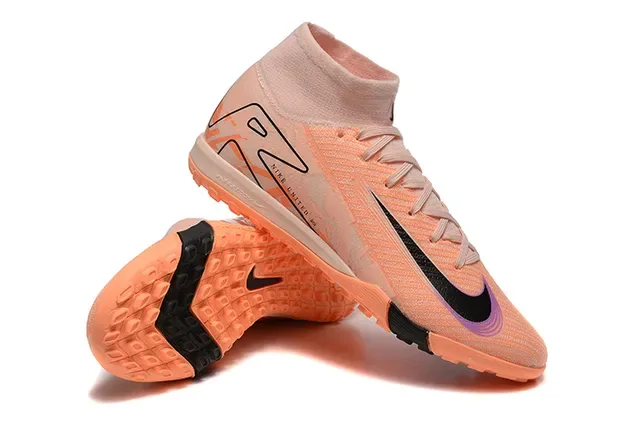 Nike Phantom GT Turf High-Top Peach Orange Black Turf Soccer Shoes 6