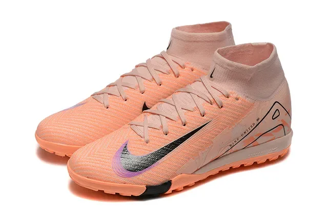 Nike Phantom GT Turf High-Top Peach Orange Black Turf Soccer Shoes 8