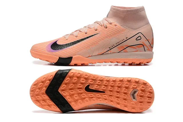 Nike Phantom GT Turf High-Top Peach Orange Black Turf Soccer Shoes 9