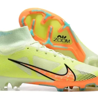 Nike Phantom GT Sapatos de Futebol Amarelo Laranja Upper Ajuste de Meia Alta Corte Flyknit Construção Gramado Artificial