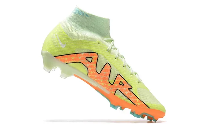 Nike Phantom GT Sapatos de Futebol Amarelo Laranja Upper Ajuste de Meia Alta Corte Flyknit Construção Gramado Artificial 3