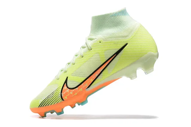 Nike Phantom GT Sapatos de Futebol Amarelo Laranja Upper Ajuste de Meia Alta Corte Flyknit Construção Gramado Artificial 4