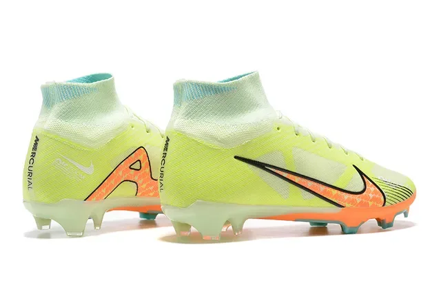 Nike Phantom GT Sapatos de Futebol Amarelo Laranja Upper Ajuste de Meia Alta Corte Flyknit Construção Gramado Artificial 5