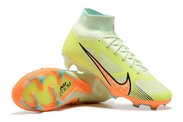 Nike Phantom GT Sapatos de Futebol Amarelo Laranja Upper Ajuste de Meia Alta Corte Flyknit Construção Gramado Artificial 6