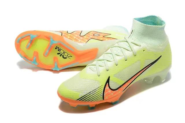 Nike Phantom GT Sapatos de Futebol Amarelo Laranja Upper Ajuste de Meia Alta Corte Flyknit Construção Gramado Artificial 7