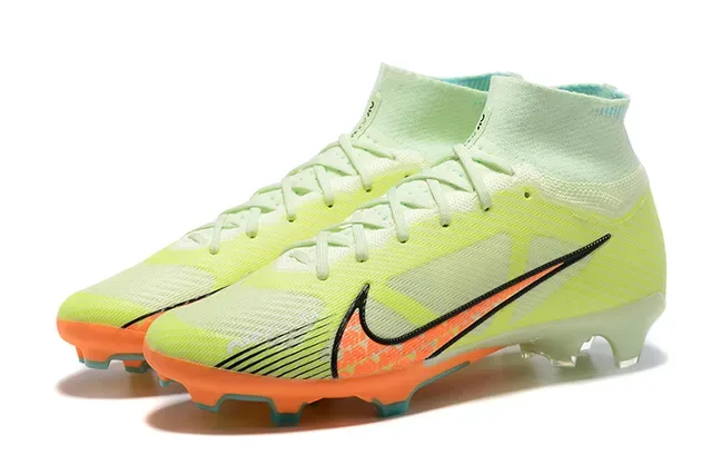 Nike Phantom GT Sapatos de Futebol Amarelo Laranja Upper Ajuste de Meia Alta Corte Flyknit Construção Gramado Artificial 8