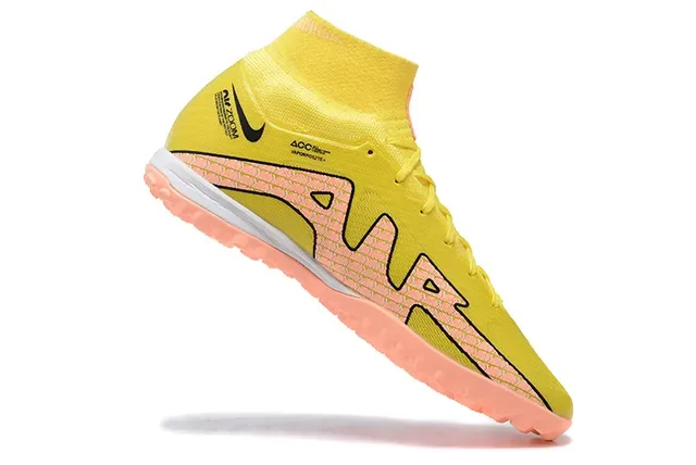 Nike Phantom GT Yellow Orange High-Top Sock-Fit Flyknit Upper Turf Soccer Shoes 3