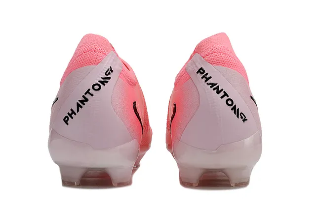 Nike Sapatos de futebol com upper de malha rosa e preto, gola do tipo meia, para gramado firme 4