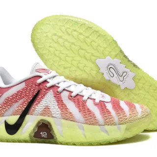 Nike Zapatillas de Baloncesto Upper de Tricot Rayado Rosa Verde Suela Translucida