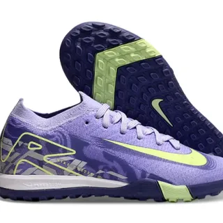 Nike Zapatillas de fútbol indoor morado y verde knit upper silueta low-cut
