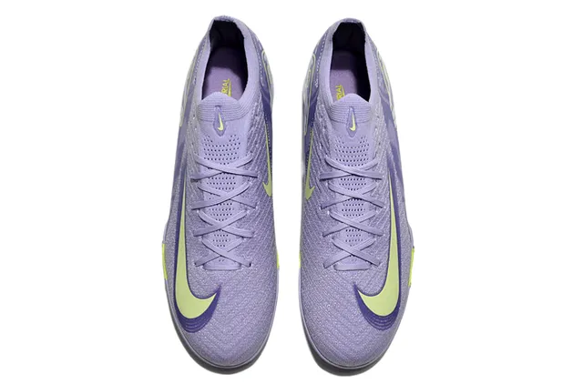 Nike Sapatos de futebol turf com upper de malha roxo e amarelo, gola baixa 2