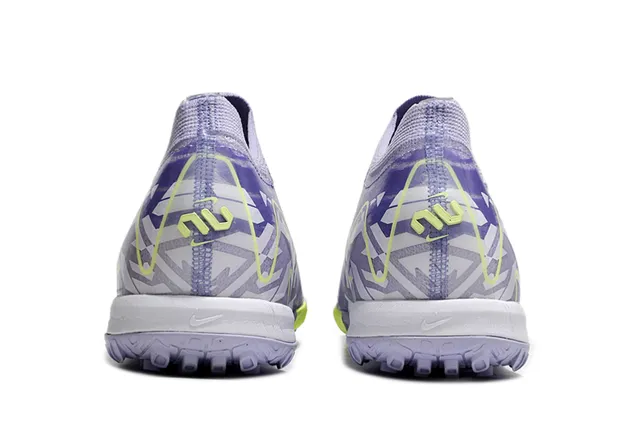 Nike Sapatos de futebol turf com upper de malha roxo e amarelo, gola baixa 3