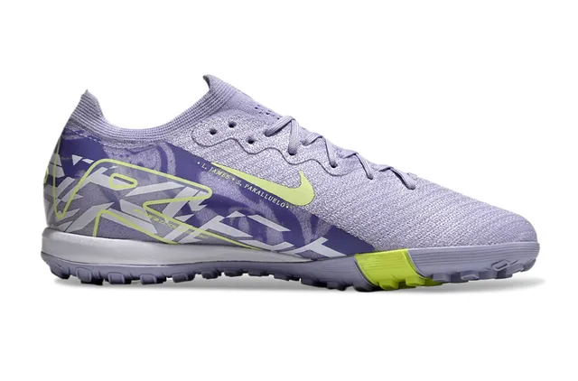 Nike Sapatos de futebol turf com upper de malha roxo e amarelo, gola baixa 7