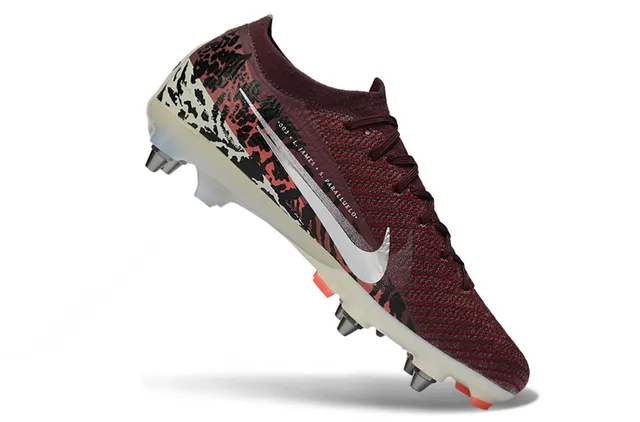 Nike Vermelho Multicolor Tricô Flyknit Superior Impressão Animal Cobertura Solo Firme Sapatos de Futebol 2