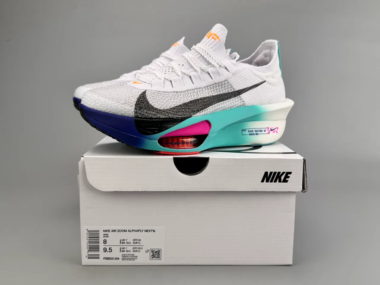 Nike Road Racing AF 2023-03 Blancos turquesa azul rosa Zapatos de correr 2