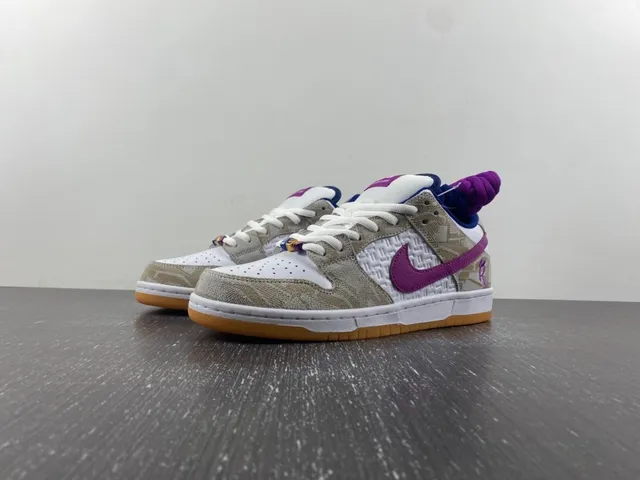 Nike SB Dunk Low beige bleu violet Signature chaussures de skateboard 2