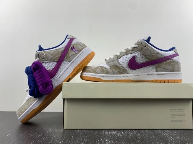 Nike SB Dunk Low beige bleu violet Signature chaussures de skateboard 14