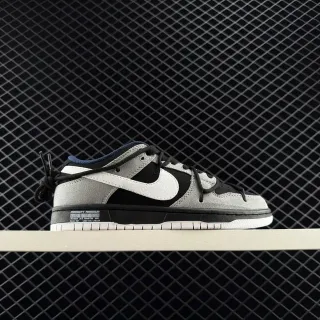 Nike SB Dunk Low ধূসর কালো সাদা স্কেটবোর্ড জুতা