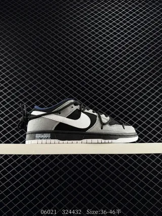 Nike SB Dunk Low Gris Noir Blanc Chaussures de Skateboard 2