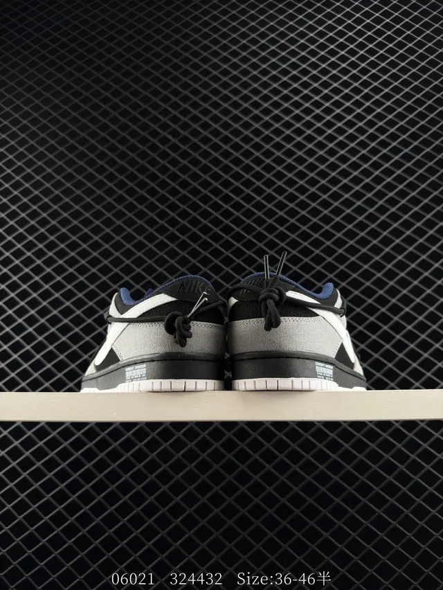 Nike SB Dunk Low Gris Noir Blanc Chaussures de Skateboard 3