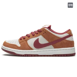 Nike SB Dunk Low Tan और Maroon स्केटबोर्ड जूते