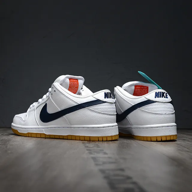 Nike SB Dunk Low White Navy Gum Skateboard Shoes 4