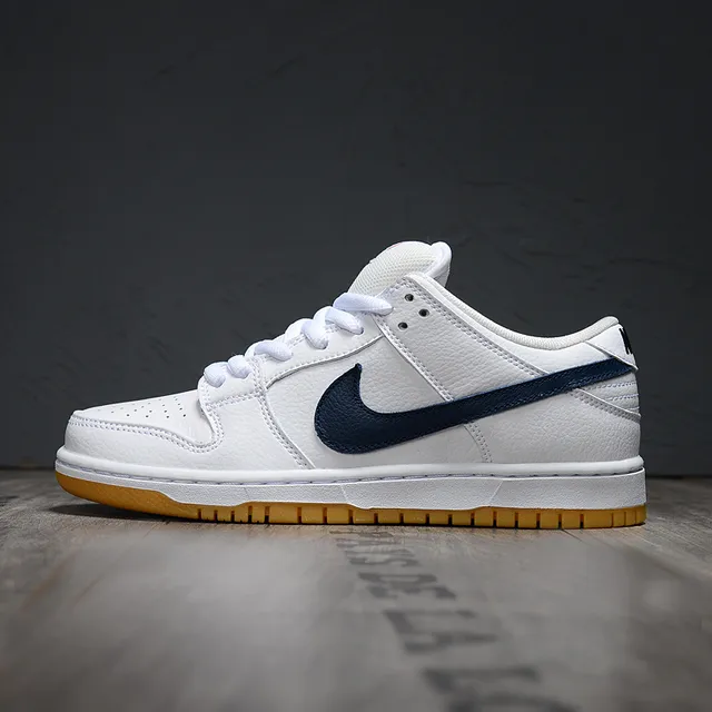 Nike SB Dunk Low White Navy Gum Skateboard Shoes 7