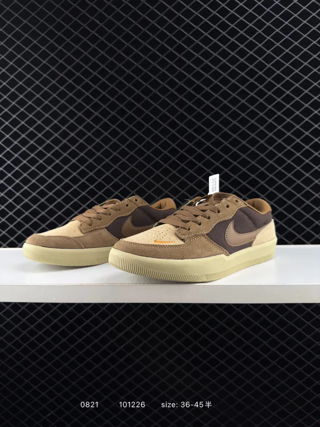 Nike SB Force 58 Tan Brown Suede Canvas স্কেটবোর্ড জুতা 3