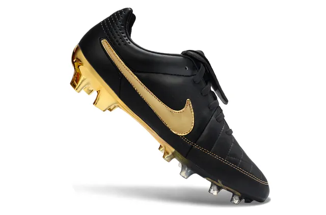 Nike Tiempo Legend Branco e Dourado campo firme Sapatos de Futebol 3
