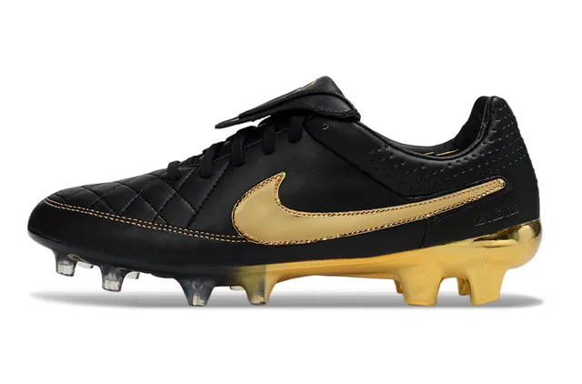 Nike Tiempo Legend Branco e Dourado campo firme Sapatos de Futebol 8