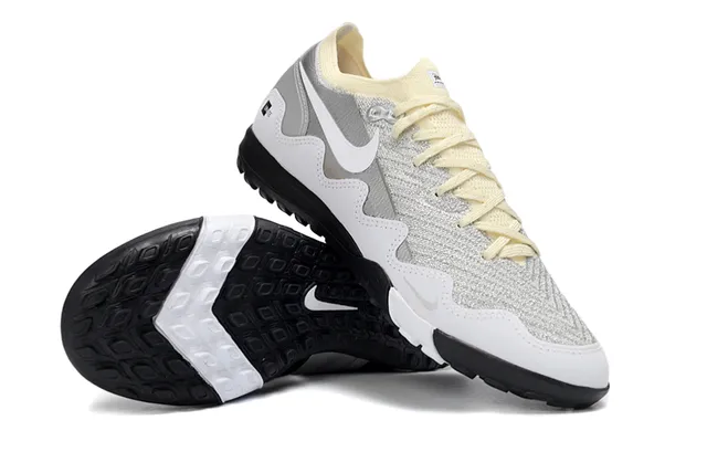 Nike Unite Silver Black Knit Upper Metallic Overlay Sneakers 6