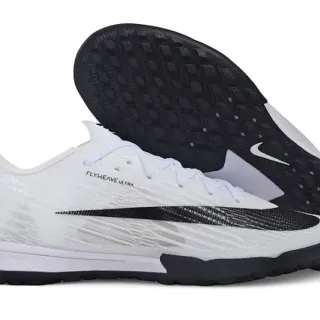 Nike Blanco Negro Flyweave Superior Silueta Baja Corte Zapatos de Fútbol Indoor