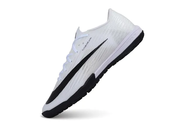 Nike Blanco Negro Flyweave Superior Silueta Baja Corte Zapatos de Fútbol Indoor 3