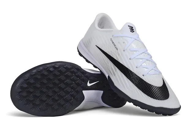 Nike Blanco Negro Flyweave Superior Silueta Baja Corte Zapatos de Fútbol Indoor 4
