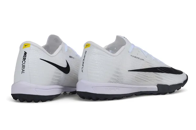 Nike Blanco Negro Flyweave Superior Silueta Baja Corte Zapatos de Fútbol Indoor 5