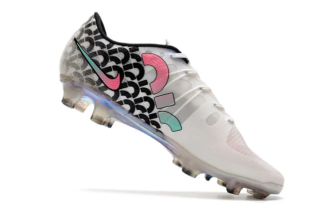 Nike أبيض أسود منخفض القطع مربوط بالأربطة علو شبكي اصطناعي أرض صلبة كرة القدم أحذية 3