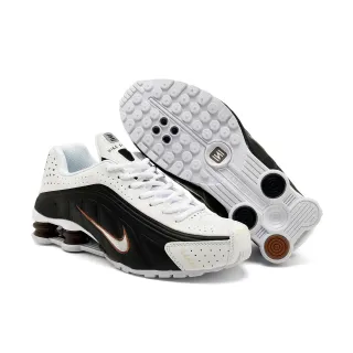 Nike أبيض أسود Shox العمود كعب متخترق العلوي نمط حياة رياضي