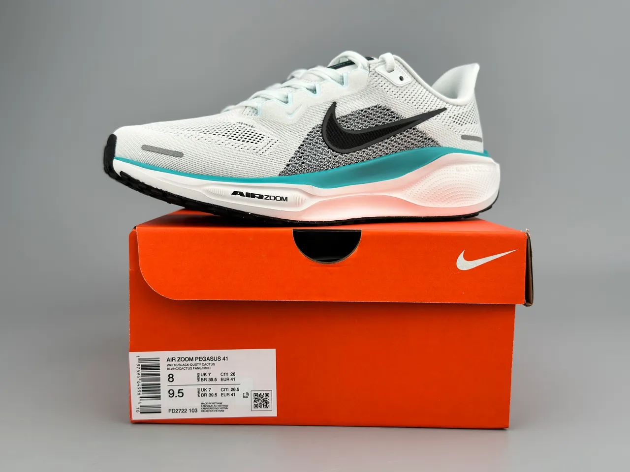Nike White Blue Engineered Knit Upper Visible Air Zoom Unit Running Shoes 2