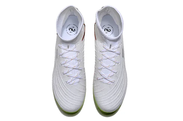 Nike সাদা সোনা হাই-কাট সক-ফিট আপার মেটালিক গোলাপি হিল কেজ ফার্ম-গ্রাউন্ড সকার শুজ 2