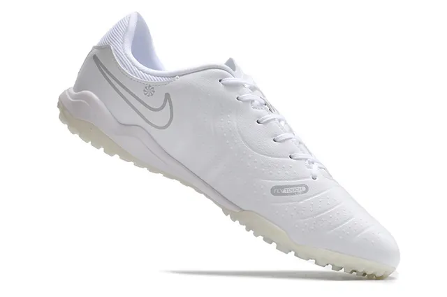 Nike White Gray Low-Cut Synthetic Upper Turf Soccer Shoes 2