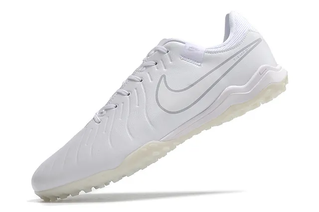 Nike White Gray Low-Cut Synthetic Upper Turf Soccer Shoes 3