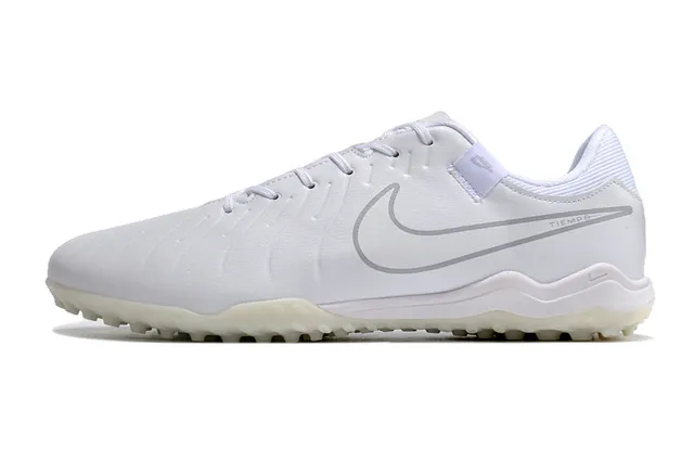 Nike White Gray Low-Cut Synthetic Upper Turf Soccer Shoes 7