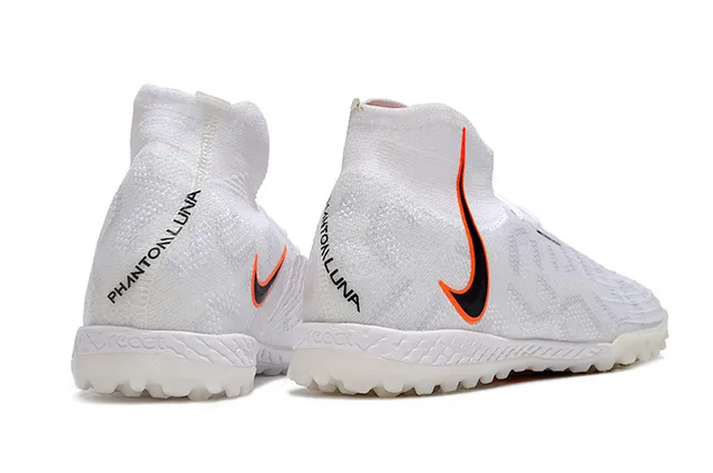 Nike Blanc Orange Tricoté Ajustement Chaussette Haut Col Turf Chaussures de Football 7