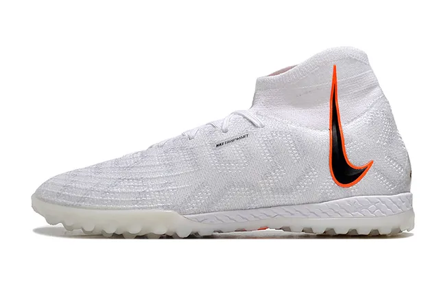 Nike Blanc Orange Tricoté Ajustement Chaussette Haut Col Turf Chaussures de Football 10